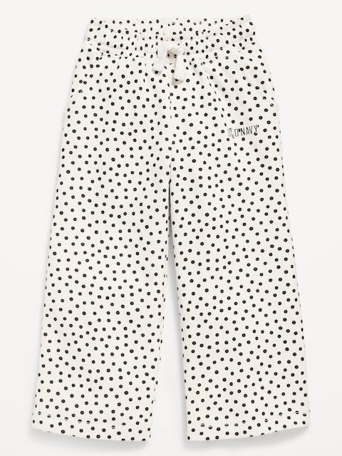 Printed Logo-Graphic Wide-Leg Sweatpants for Toddler Girls - Dots