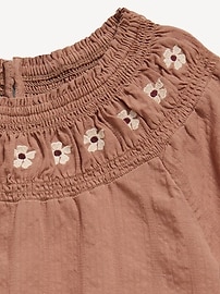 Image number 4 showing, Short-Sleeve Textured Embroidered Top for Girls