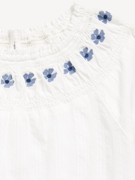 Image number 4 showing, Short-Sleeve Textured Embroidered Top for Girls