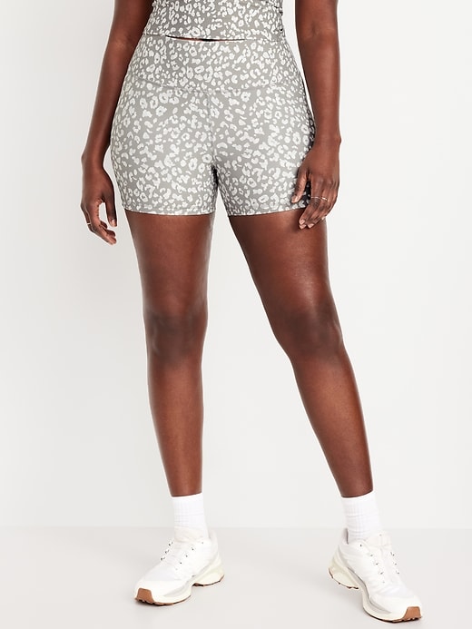 Image number 4 showing, High-Waisted PowerSoft Biker Shorts -- 4-inch inseam
