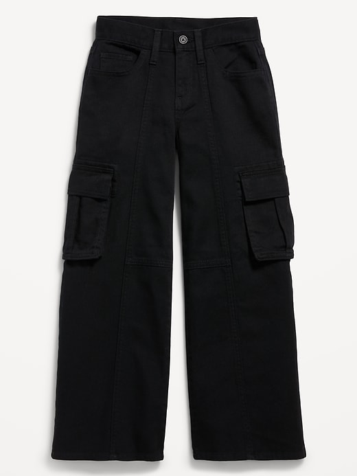 Image number 1 showing, Super Baggy Wide-Leg Cargo Twill Pants for Girls