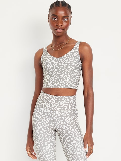 Light Support PowerSoft Longline Sports Bra - Grey Animal