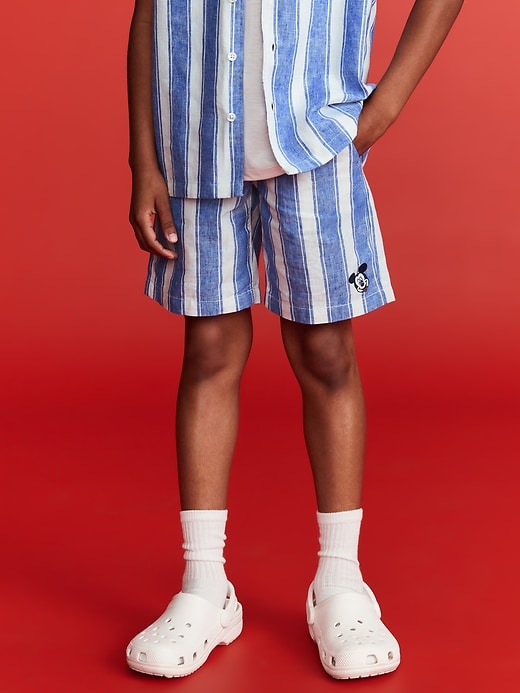 Image number 3 showing, Old Navy x Disney© Mickey Mouse Knee Length Linen-Blend Shorts for Boys