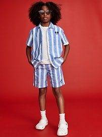 Image number 1 showing, Old Navy x Disney© Mickey Mouse Knee Length Linen-Blend Shorts for Boys
