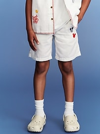 Image number 3 showing, Old Navy x Disney© Mickey Mouse Knee Length Linen-Blend Shorts for Boys