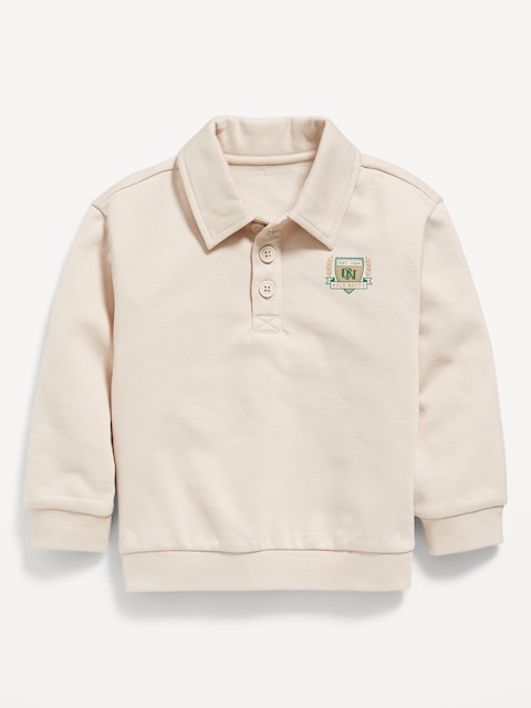Oversized Logo-Graphic Collared Sweatshirt for Toddler Boys - A Shore Thing