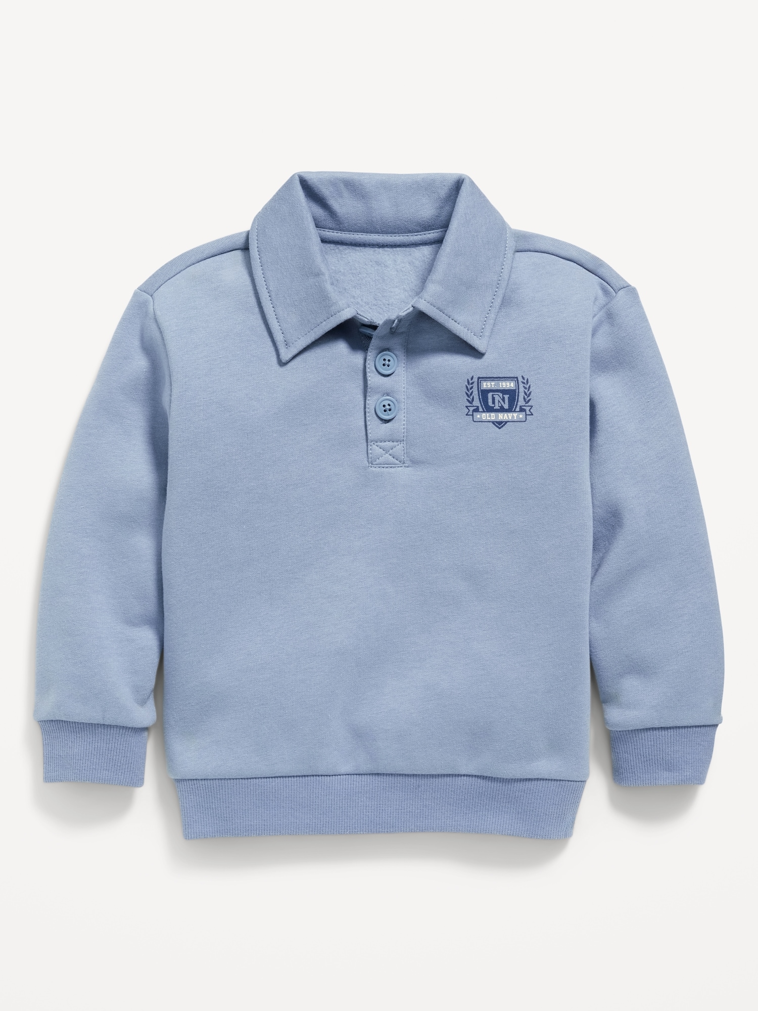 Oversized Logo-Graphic Collared Sweatshirt for Toddler Boys