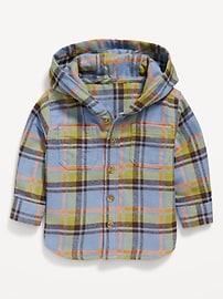 Image number 1 showing, Plaid Hooded Shacket for Baby