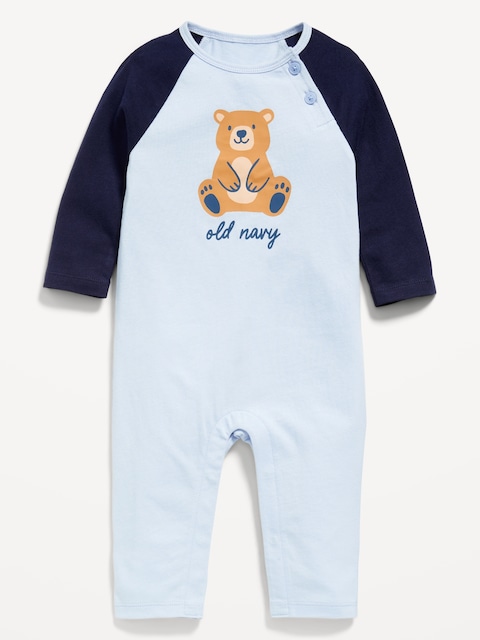 Long-Sleeve Logo-Graphic One-Piece for Baby - Rock Pool