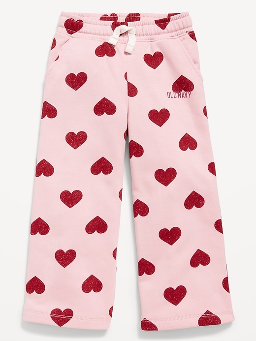 Image number 1 showing, Printed Logo-Graphic Wide-Leg Sweatpants for Toddler Girls