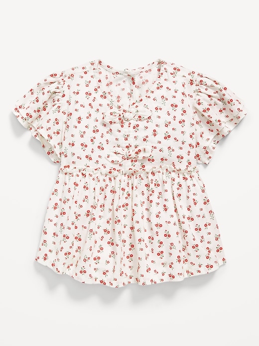 Image number 2 showing, Short-Sleeve Ruffled Bow Top for Toddler Girls