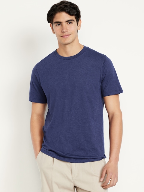 Crew-Neck T-Shirt - Dark Blue Heather