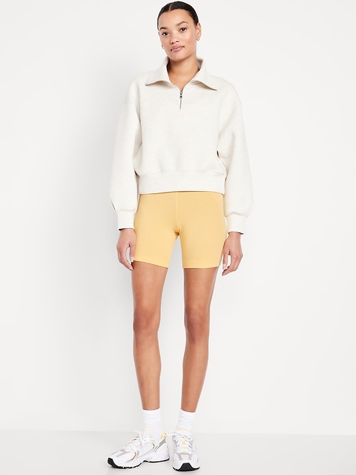 Image number 1 showing, High-Waisted Jersey Biker Shorts -- 6-inch inseam