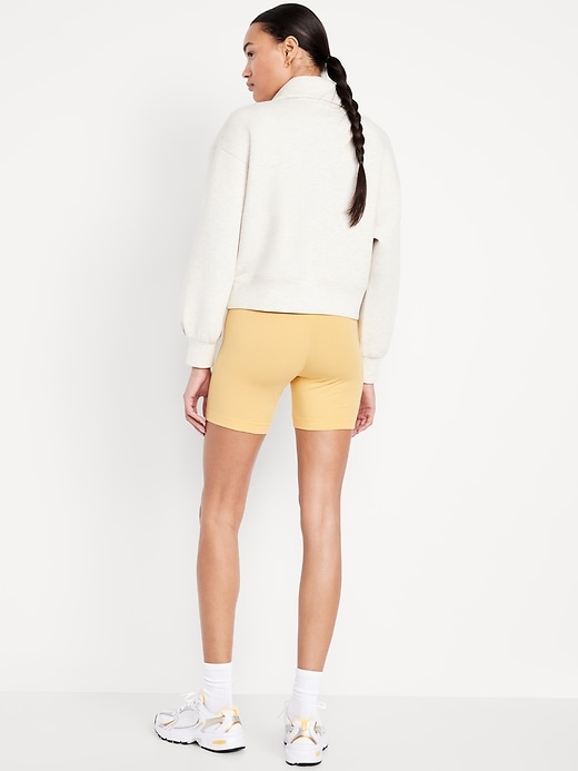 Image number 2 showing, High-Waisted Jersey Biker Shorts -- 6-inch inseam
