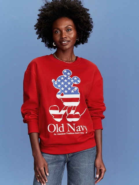 Old Navy x Disney© Mickey Mouse Oversized Flag Logo-Graphic Sweatshirt
