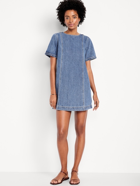 Denim Mini Dress - Light Wash