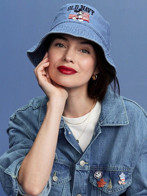 Old Navy x Disney© Mickey Mouse Flag Logo-Graphic Bucket Hat - Mickey Flag (Medium Wash)