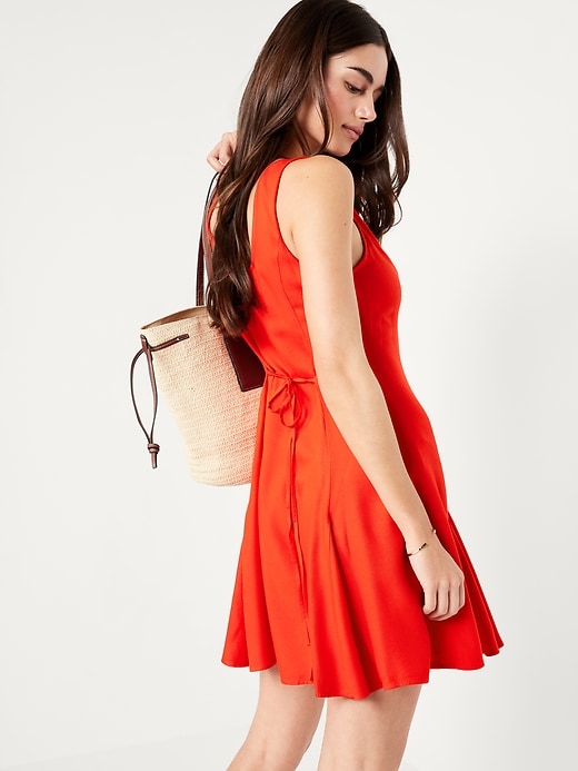 Image number 3 showing, Fit & Flare Crepe Button-Front Mini Dress