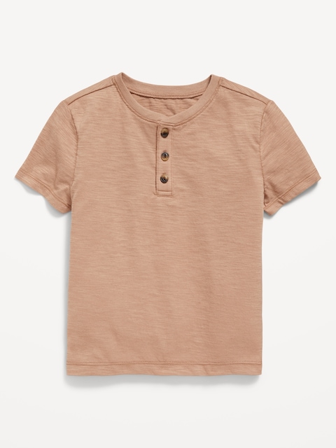 Short-Sleeve Henley T-Shirt for Toddler Boys - Classic Camel
