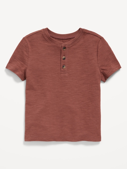 Short-Sleeve Henley T-Shirt for Toddler Boys - Root Beer