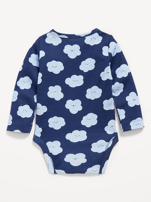 Image number 2 showing, Printed Long-Sleeve Henley Bodysuit for Baby