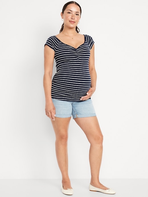 Image number 1 showing, Maternity Full-Panel WOW OG Short -- 5-inch inseam