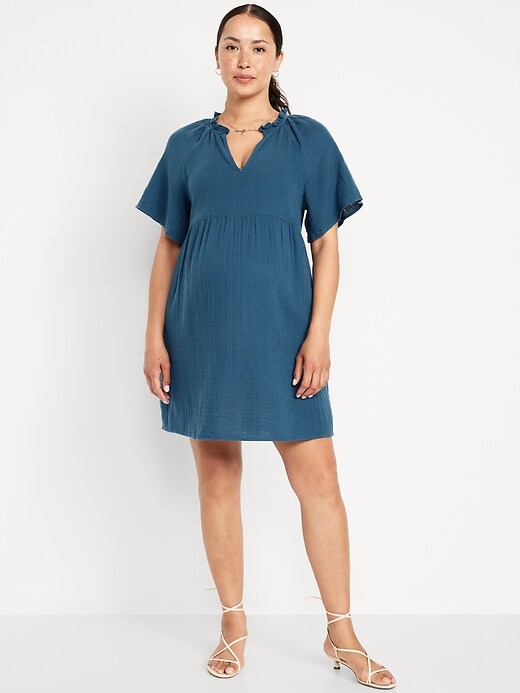 maternity crinkle gauze mini dress Maternity Crinkle Gauze Mini Dress