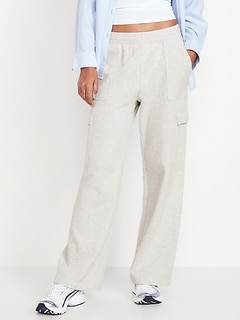 High-Waisted SoComfy Cargo Wide-Leg Sweatpants