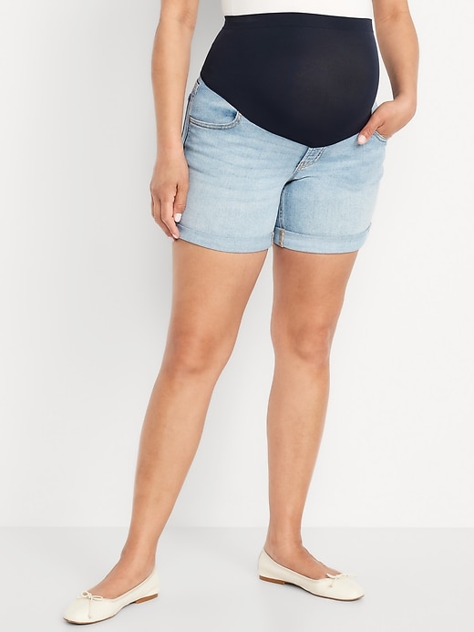 Image number 3 showing, Maternity Full-Panel WOW OG Short -- 5-inch inseam