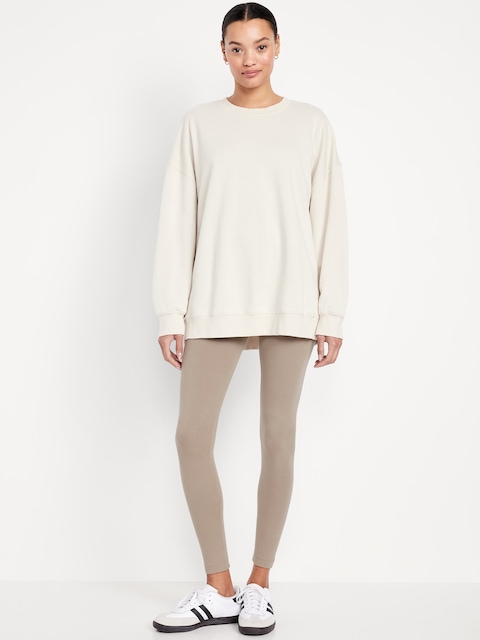 High-Waisted Jersey Fashion Layering Leggings - Malted
