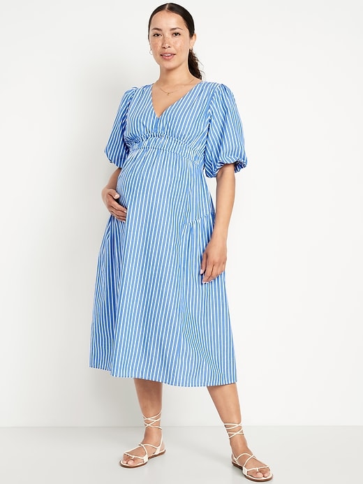 Image number 1 showing, Maternity Waist-Defined Midi Dress