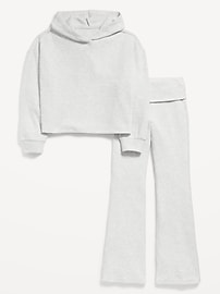 Image number 4 showing, CozePlush Pullover Hoodie and Flare-Leg Pants Set for Girls