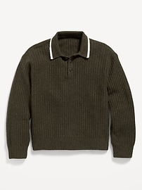 Image number 2 showing, SoSoft Oversized Long-Sleeve Collared Sweater for Boys