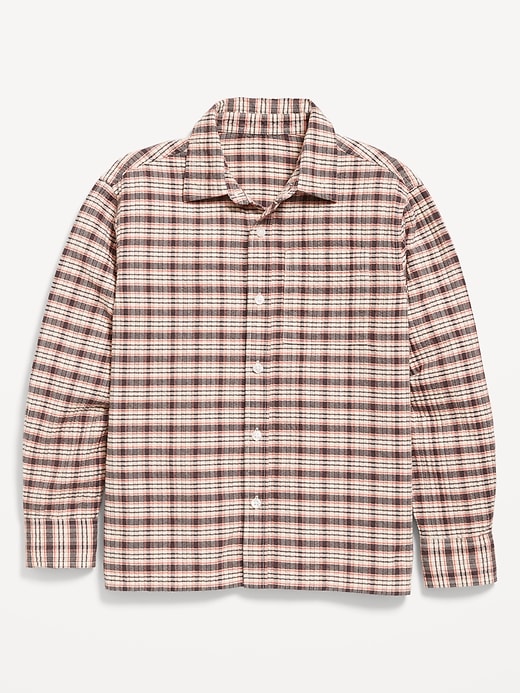 Image number 2 showing, Long-Sleeve Textured Plaid Pocket Shirt for Boys