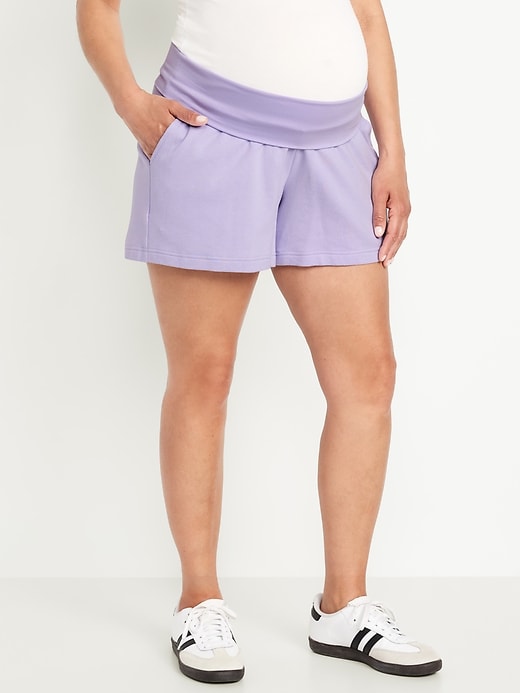Image number 3 showing, Maternity Rollover-Waist SoComfy Shorts -- 5-inch inseam