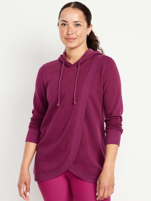 Maternity Cross-Front Nursing Pullover Hoodie - Madder Root