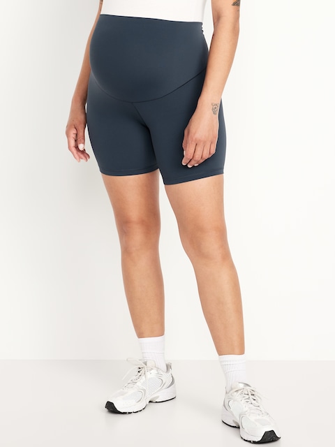 Maternity Full Panel StudioSmooth Biker Shorts -- 6-inch inseam - Dusk Navy