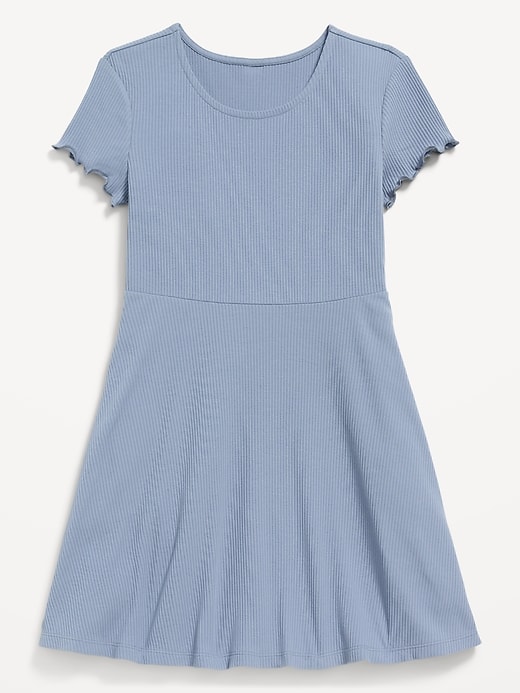 Image number 3 showing, Short-Sleeve Ribbed Fit and Flare Dress for Girls