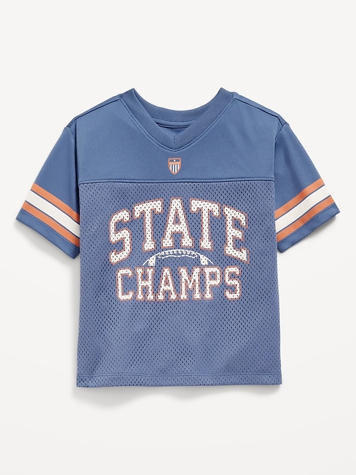Image number 1 showing, Oversized Mesh Graphic Football T-Shirt for Toddler Boys
