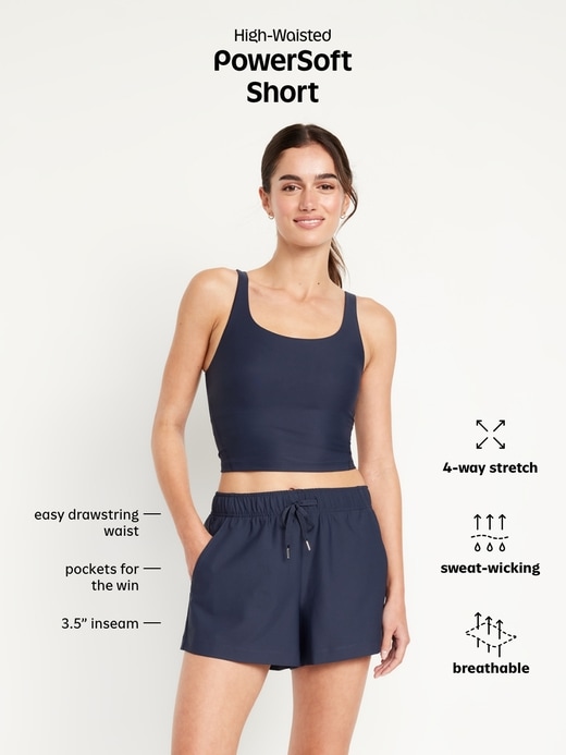 Image number 9 showing, High-Waisted PowerSoft Shorts -- 3.5-inch inseam