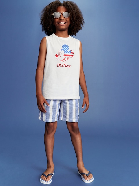 Old Navy x Disney© Mickey Mouse Logo-Graphic Muscle Flag T-Shirt for Boys - White Lilies