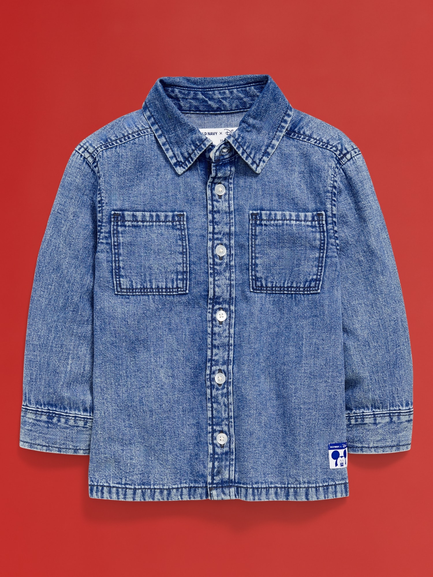 Old Navy x Disney© Mickey Mouse Long-Sleeve Jean Shirt for Toddler Boys