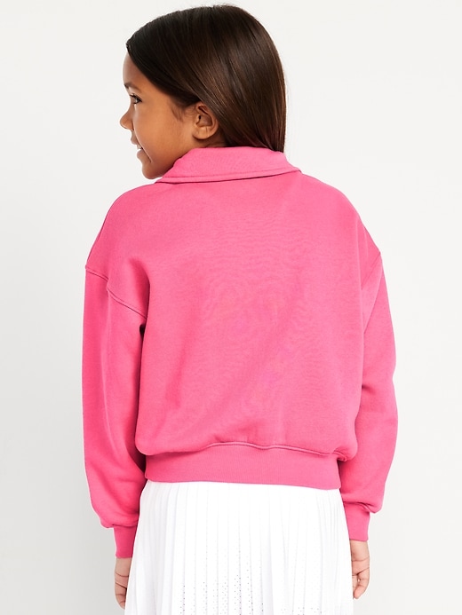 Image number 2 showing, Oversized Quarter-Zip Sweatshirt for Girls