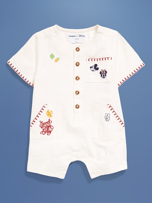 Image number 3 showing, Old Navy x Disney© Embroidered Linen-Blend One-Piece Romper for Baby