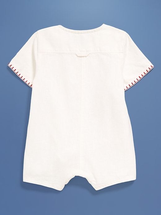 Image number 2 showing, Old Navy x Disney© Embroidered Linen-Blend One-Piece Romper for Baby