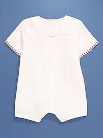 Image number 2 showing, Old Navy x Disney© Embroidered Linen-Blend One-Piece Romper for Baby