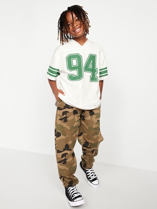 Image number 1 showing, Oversized Boxy Mesh Graphic T-Shirt for Boys