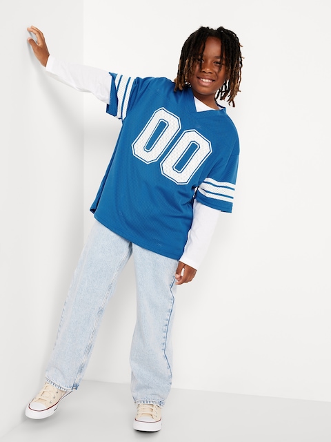 Oversized Boxy Mesh Graphic T-Shirt for Boys - Open Water