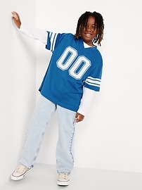 Image number 1 showing, Oversized Boxy Mesh Graphic T-Shirt for Boys