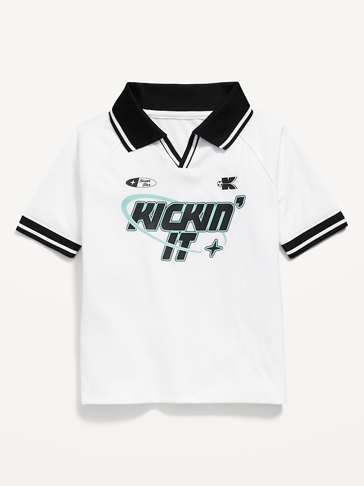 Image number 1 showing, Oversized Collared Graphic Performance Top for Toddler Boys